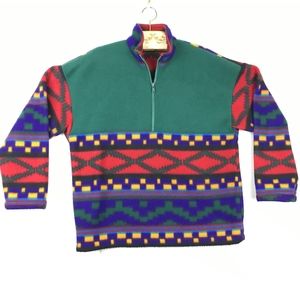 Tribal Print Fleece Pullover